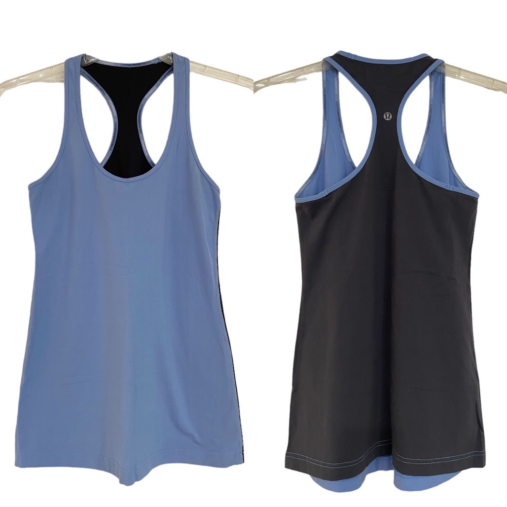 Lululemon Block Racerback Tank in Blue/Gray Size 6